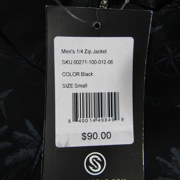 Scales 1/4 Zip Jacket Mens Small Pullover Dolphin Palm Island Print Stretch - Picture 2 of 7